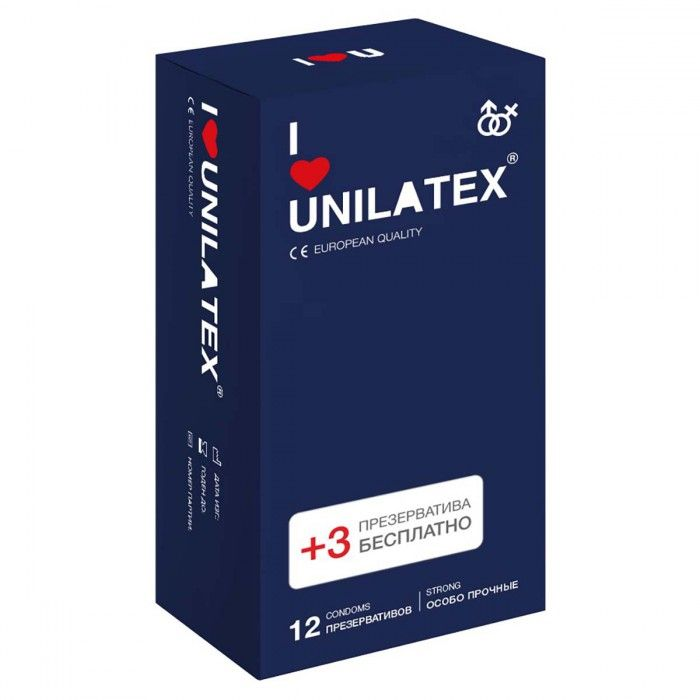 Купить ультрапрочные презервативы unilatex extra strong - 12 шт. + 3 шт. в подарок Image