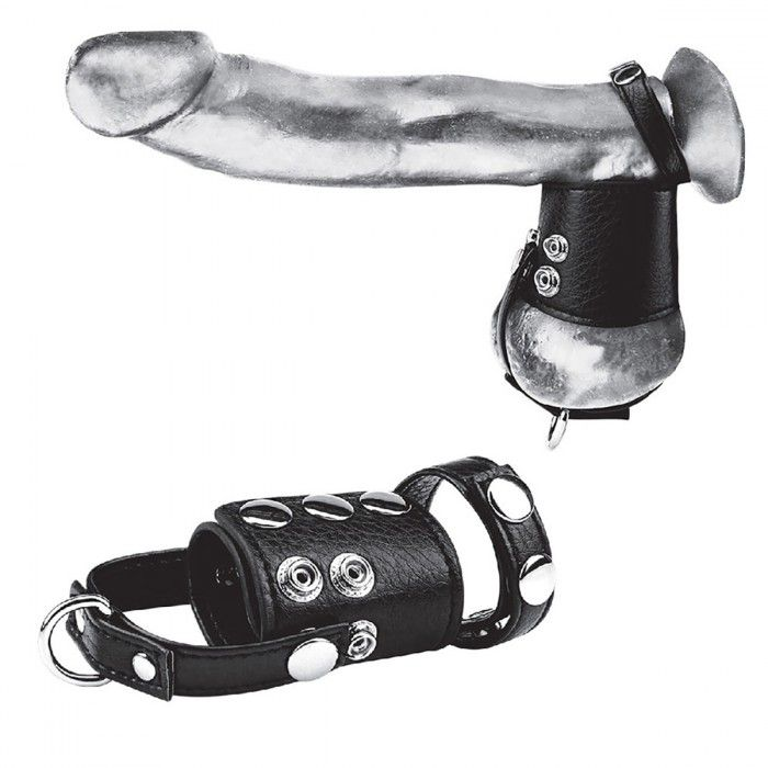 Купить кольцо на член и мошонку cock ring with 2  ball stretcher and optional weight ring Image