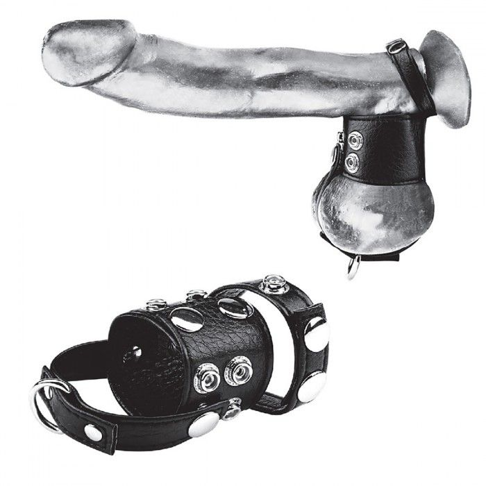 Купить утяжка на пенис и мошонку cock ring with 1.5  ball stretcher and optional weight ring Image