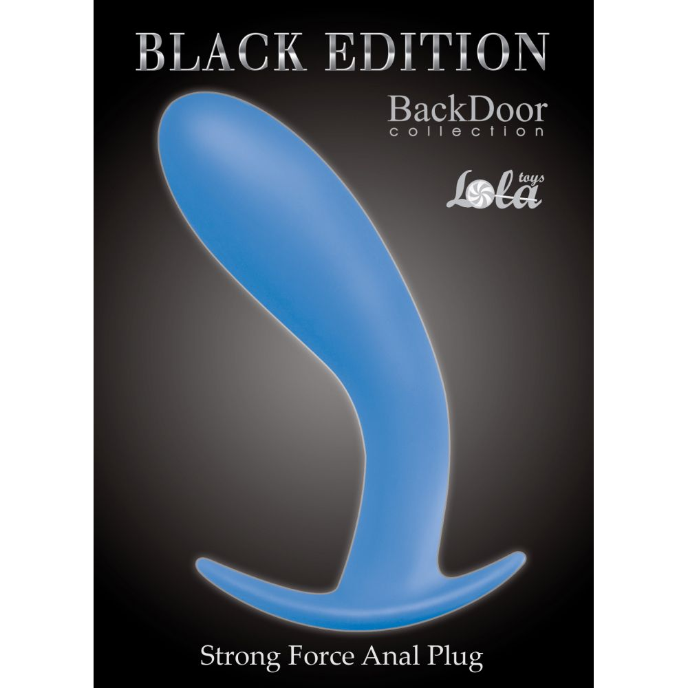 Купить голубая анальная пробка strong force anal plug - 14 см. Image