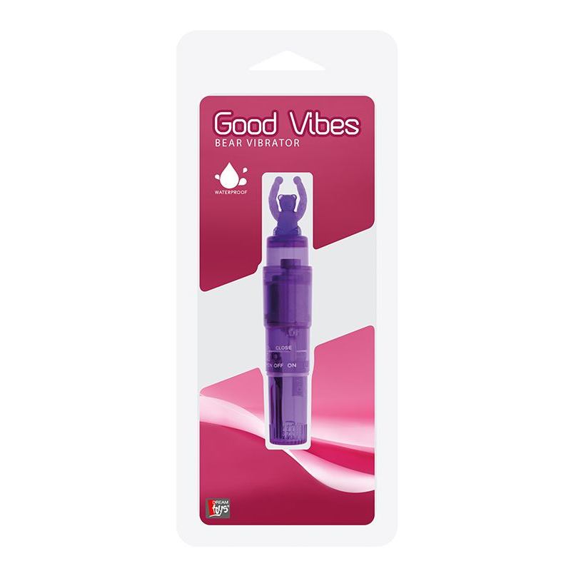 Купить фиолетовый клиторальный стимулятор-ракета с мишкой good vibes bear vibrator Image