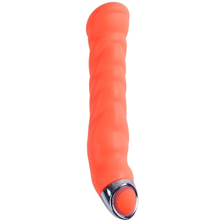 Купить оранжевый силиконовый g-вибратор purrfect silicone g-spot vibrator - 17,7 см. Image