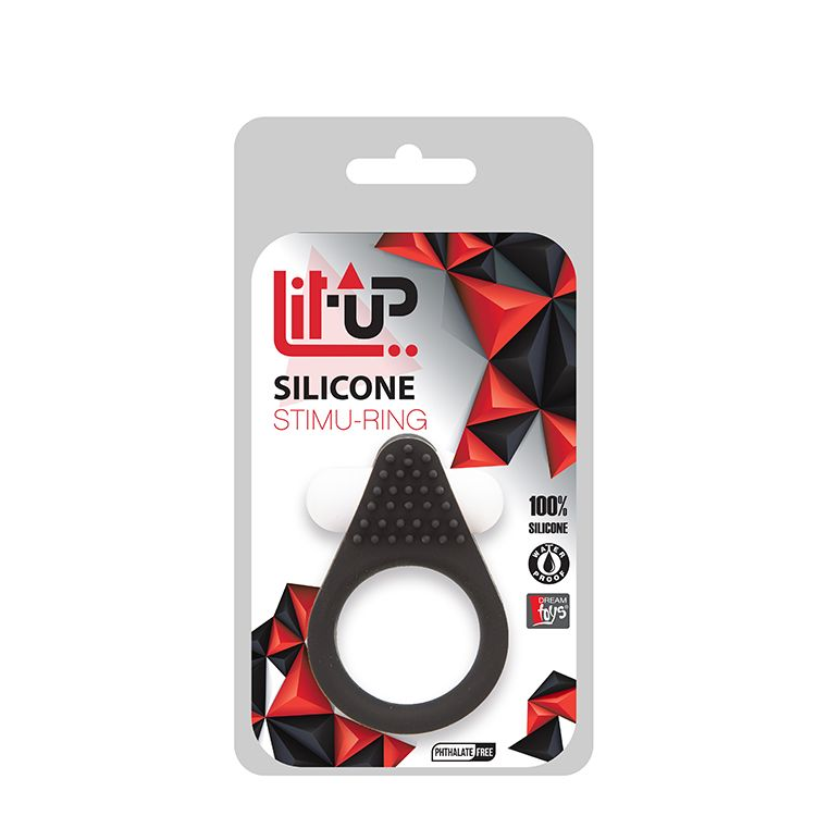 Купить чёрное эрекционное кольцо lit-up silicone stimu ring 1 black Image