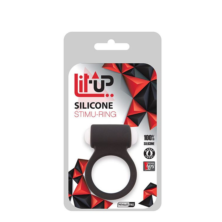 Купить чёрное эрекционное виброкольцо lit-up silicone stimu ring 3 black Image