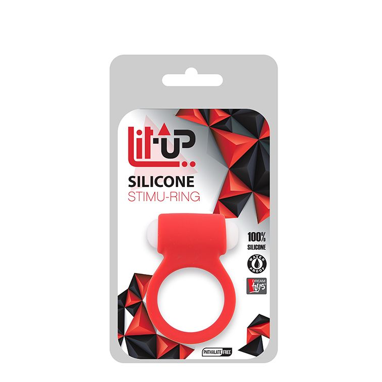 Купить красное эрекционное виброкольцо lit-up silicone stimu ring 3 red Image