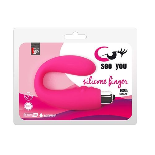 Купить розовый стимулятор g-точки и клитора see you 7-speed silicone finger Image