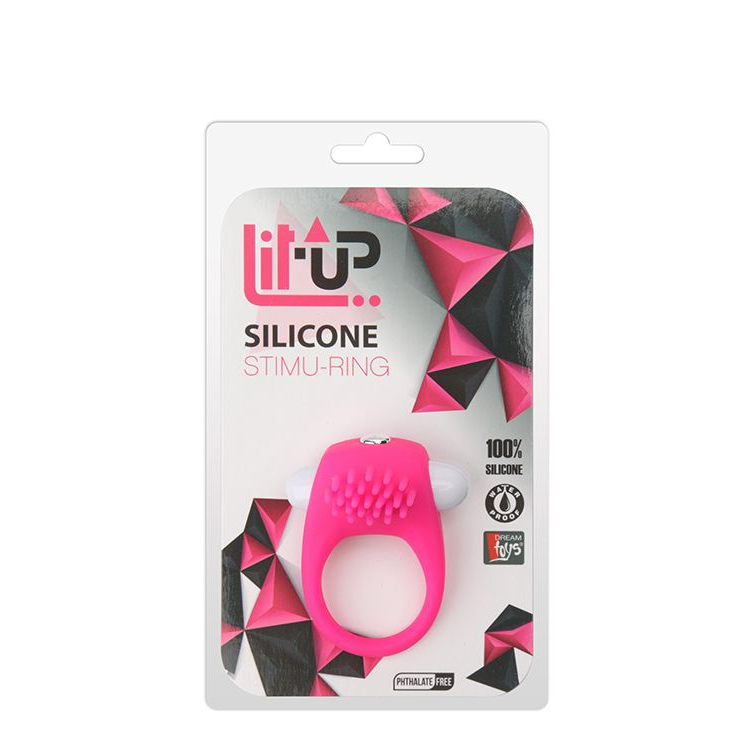 Купить розовое эрекционное кольцо с щеточкой lit-up silicone stimu ring 5 Image