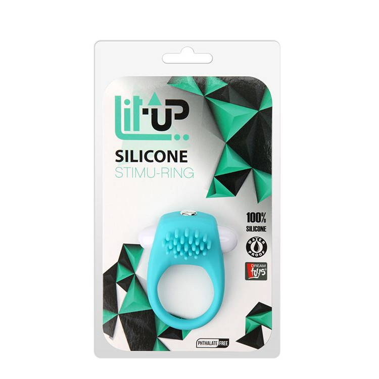 Купить голубое эрекционное кольцо с щеточкой lit-up silicone stimu ring 5 Image