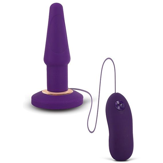 Купить фиолетовая анальная вибропробка apex butt plug large purple - 15 см. Image