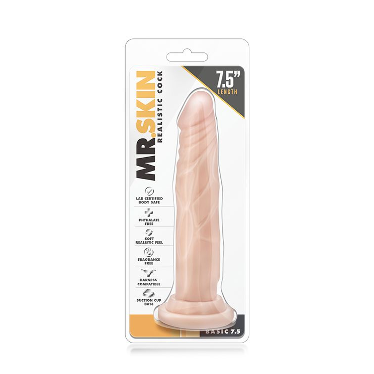 Купить телесный фаллоимитатор без мошонки с присоской dr. skin realistic cock basic 7.5 - 19 см. Image