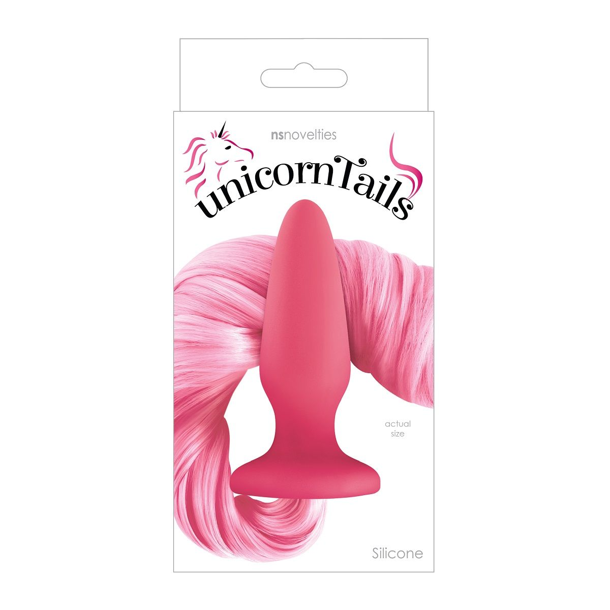 Купить розовая анальная пробка с нежно-розовым хвостом unicorn tails pastel pink Image