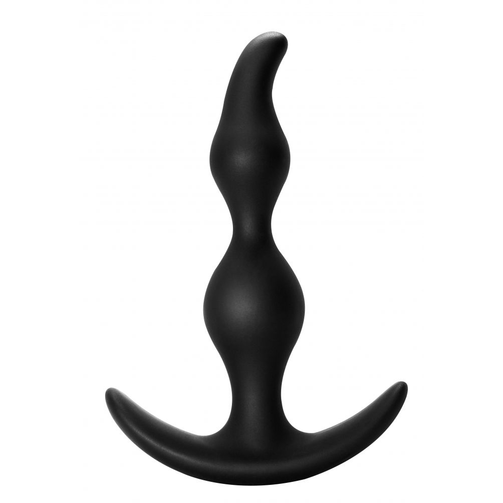 Купить чёрная анальная пробка bent anal plug black - 13 см. Image