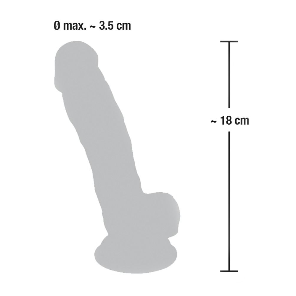 Купить реалистичный фаллоимитатор из силикона medical silicone dildo - 18 см. Image