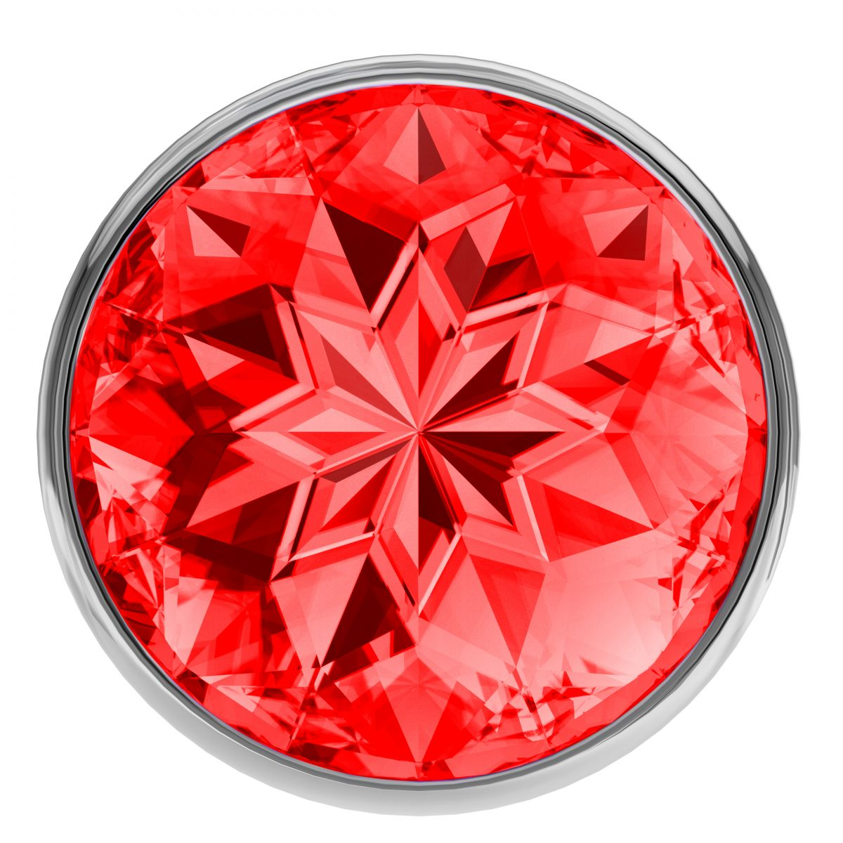 Купить малая серебристая анальная пробка diamond red sparkle small с красным кристаллом - 7 см. Image