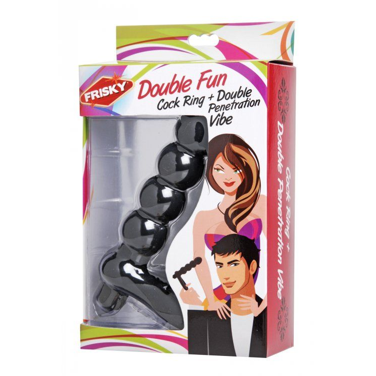 Купить насадка для двойного проникновения double fun cock ring with double penetration vibe Image