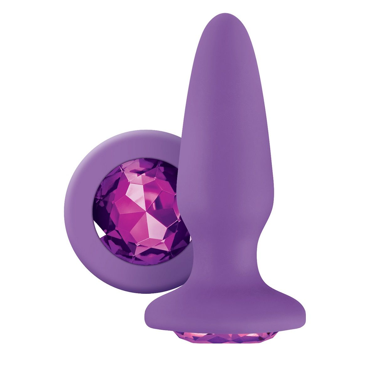 Купить фиолетовая анальная пробка с фиолетовым кристаллом glams purple gem - 10,4 см. Image