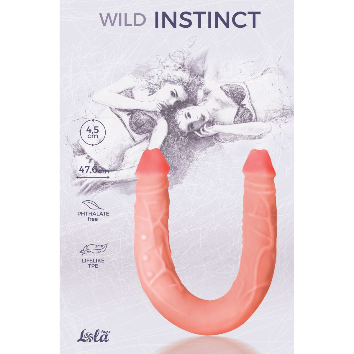 Купить двусторонний фаллоимитатор wild instinct - 47,6 см. Image