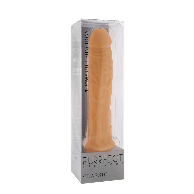 Купить телесный вибратор-реалистик purrfect silicone classic 8.5inch - 21,5 см. Image