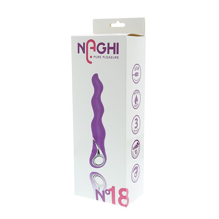 Купить фиолетовый изогнутый вибратор naghi no.18 rechargeable 3 motor vibe - 15 см. Image