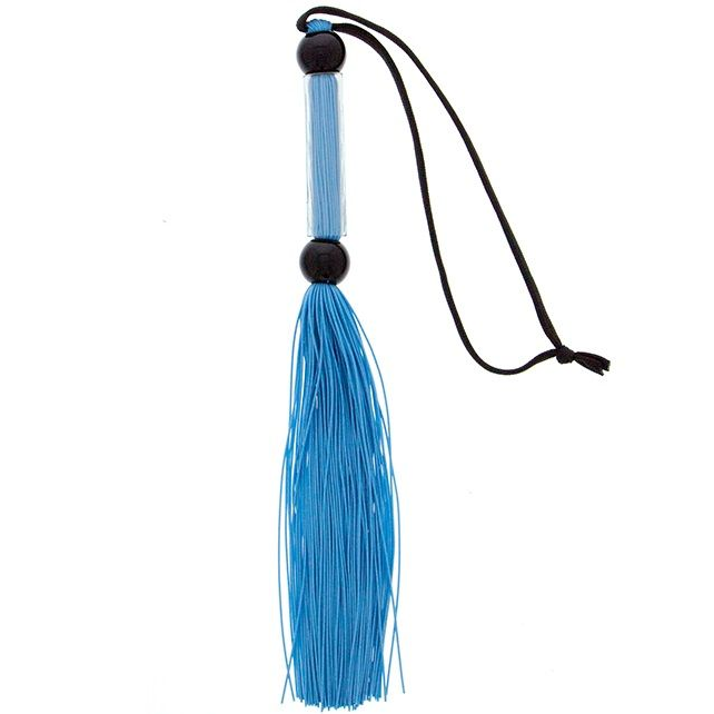 Купить голубая мини-плеть из силикона и акрила silicone flogger whip - 25,6 см. Image