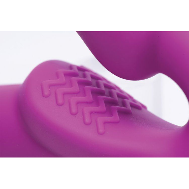 Купить ярко-розовый безремневой вибрострапон evoke vibrating strapless silicone strap-on dildo Image