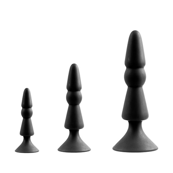 Купить набор из черных анальных силиконовых втулок menzstuff 3-piece anal cone set Image