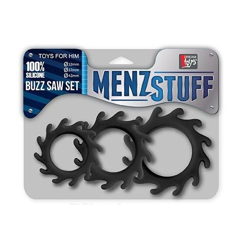 Купить набор из 3 эрекционных колец menzstuff buzz saw cock ring set Image