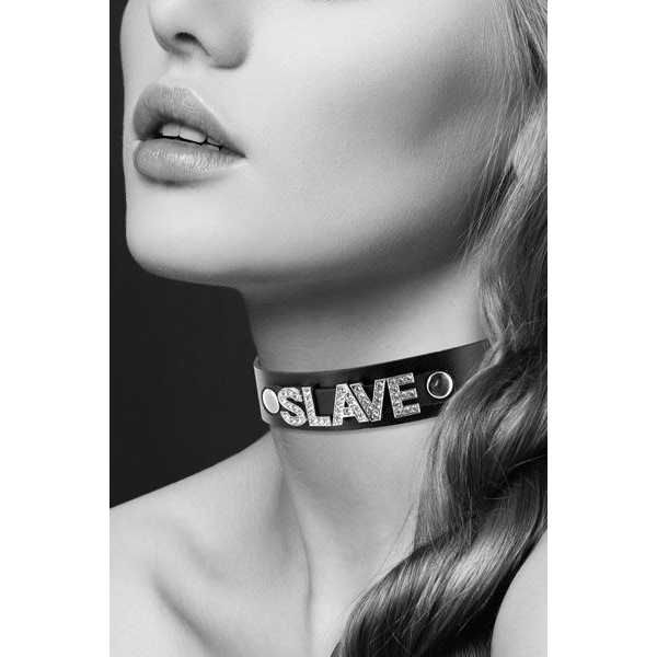 Купить чокер с надписью collier strass slave cuir bovin Image