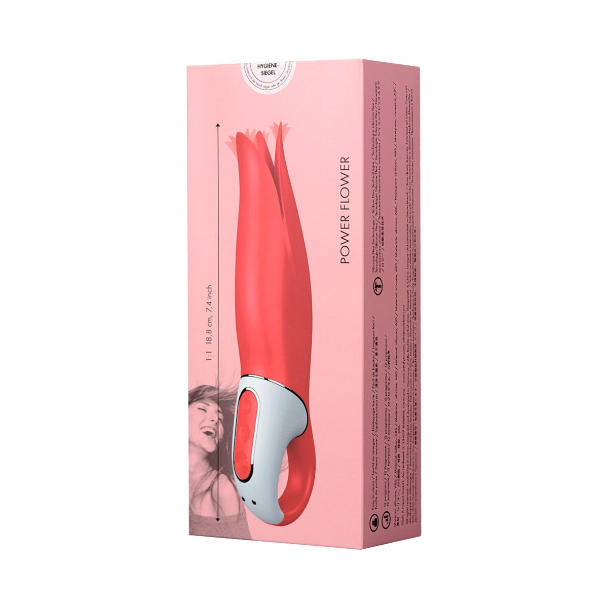 Купить красный вибратор satisfyer power flower с лепестками - 18,8 см. Image