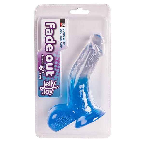 Купить синий фаллоимитатор с прозрачной верхней частью jelly joy fade out dong 6inch - 15,2 см. Image