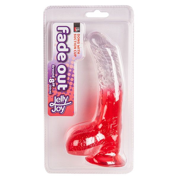 Купить красный фаллоимитатор с прозрачной верхней частью jelly joy fade out dong 8inch - 20 см. Image