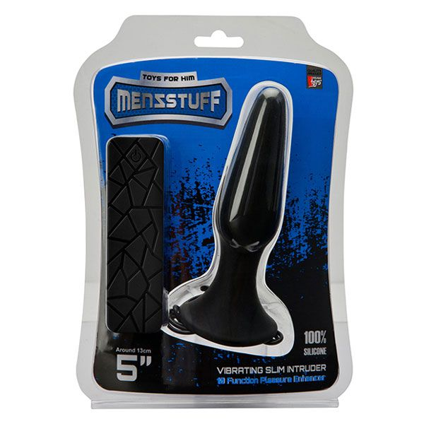 Купить чёрная вибропробка menzstuff 5inch slim intruder butt plug - 13 см. Image