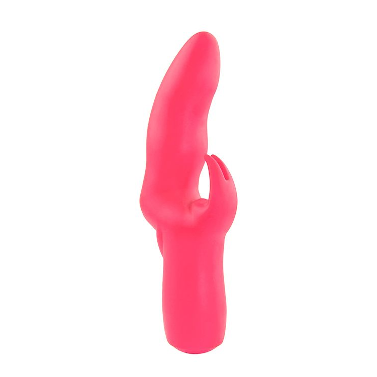 Купить розовый вибратор со стимулятором клитора mates fantasy recharge vibrator - 17 см. Image