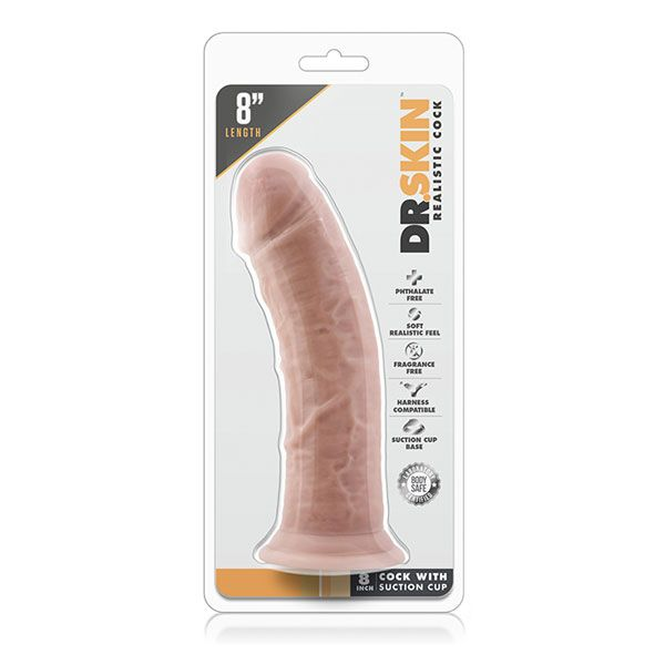 Купить телесный фаллоимитатор 8 inch cock with suction cup - 20,3 см.  Image