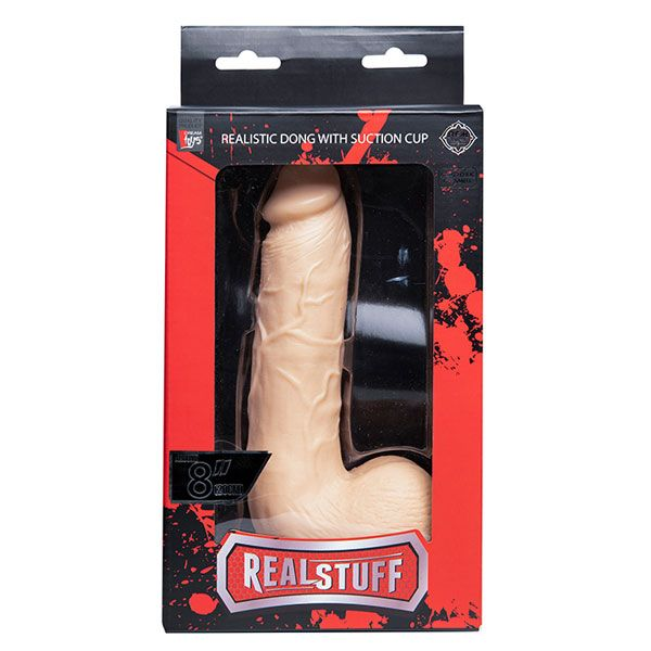 Купить телесный фаллоимитатор realstuff 8inch dong with suction cup - 20 см. Image