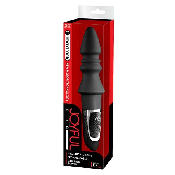 Купить черный конический анальный вибромассажер-ёлочка joyful plug vibrator 5.5inch - 14 см. Image