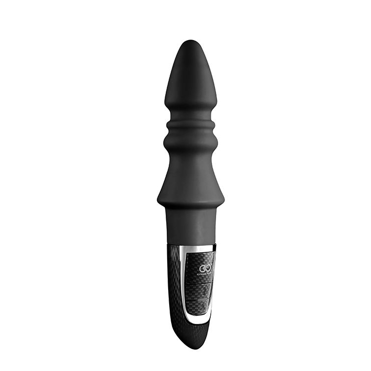 Купить черный конический анальный вибромассажер-ёлочка joyful plug vibrator 5.5inch - 14 см. Image