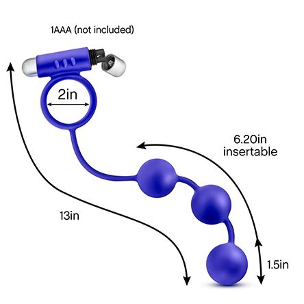 Купить синее эрекционное кольцо с анальным стимулятором penetrator Image