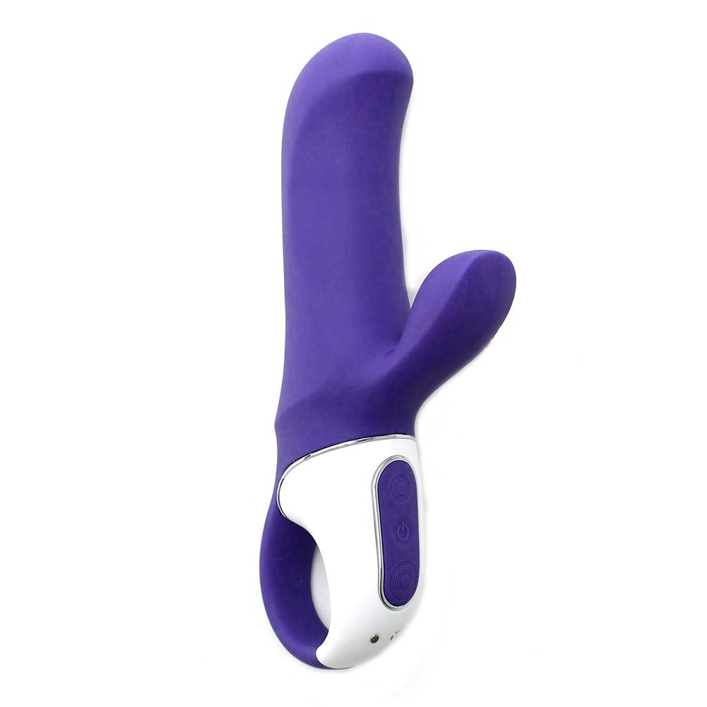 Купить фиолетовый вибратор satisfyer magic bunny с клиторальным отростком - 17,6 см. Image