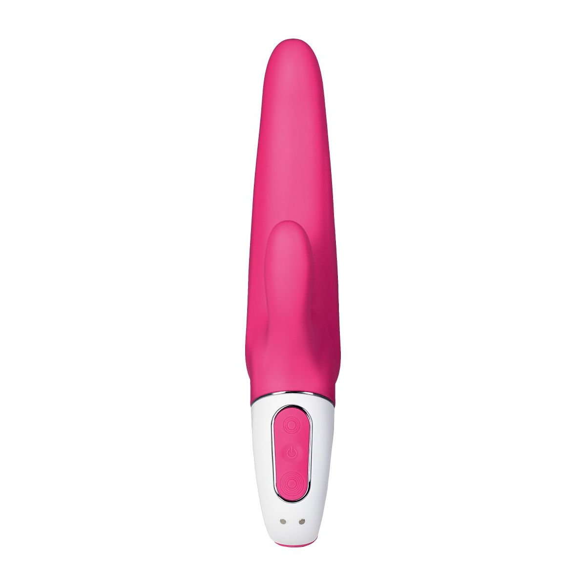 Купить ярко-розовый вибратор  satisfyer mr. rabbit с клиторальным отростком - 22,1 см. Image