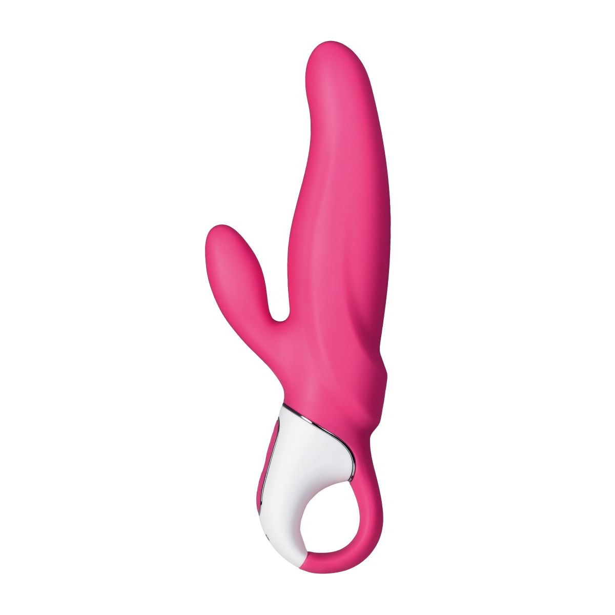 Купить ярко-розовый вибратор  satisfyer mr. rabbit с клиторальным отростком - 22,1 см. Image