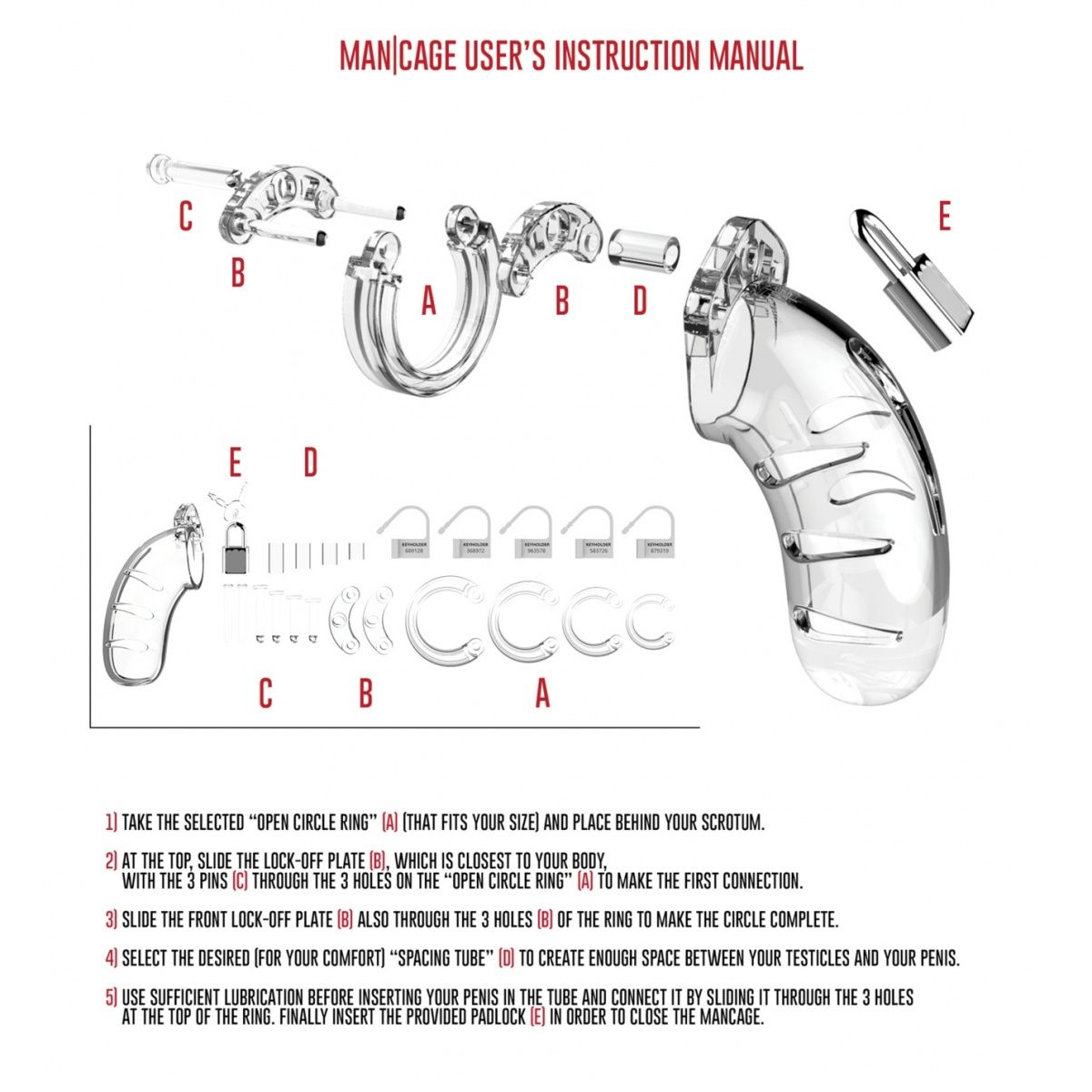 Купить мужской пояс верности №5 transparent 5.5 inch - 14 см. Image