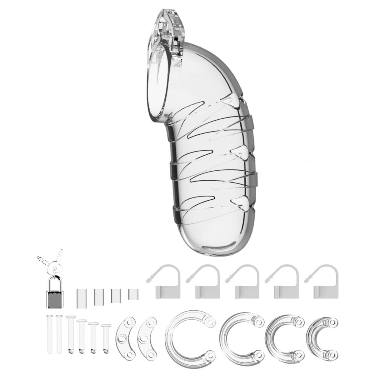 Купить мужской пояс верности №5 transparent 5.5 inch - 14 см. Image